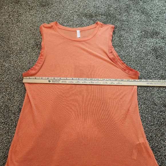 Free People Movement Orange Ribbed Thin Tank Top Size Large - Picture 4 of 6